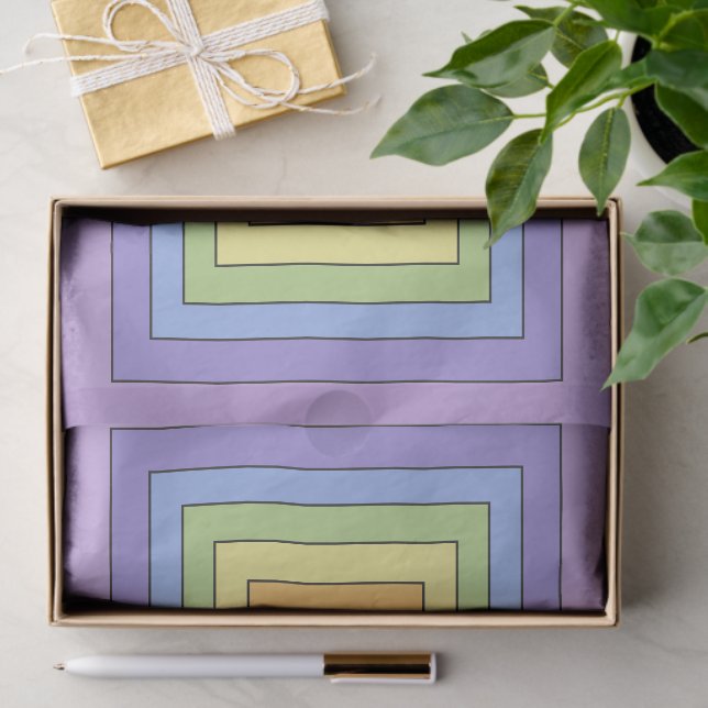 Modernes, farbenfrohes Regenbogenfarbenmuster Seidenpapier (Geschenk)