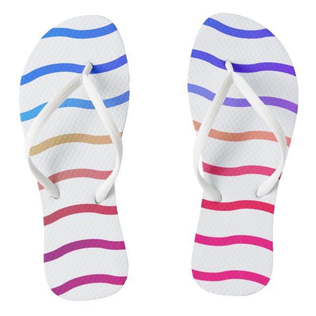 Modernes, farbenfrohes Wellenmuster Flip Flops (Fußbett)