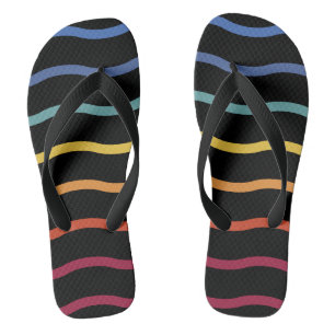 Modernes, farbenfrohes Wellenmuster Flip Flops