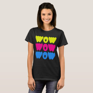 Modernes, farbenfrohes WOW MAMA Sprichwort Einfach T-Shirt