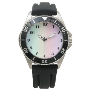 Modernes farbiges Gefälle Wasserfarbe Regenbogen Armbanduhr