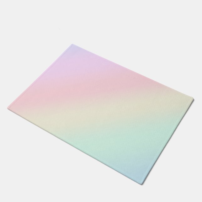 Modernes farbiges Gefälle Wasserfarbe Regenbogen Fußmatte (Schrägansicht)