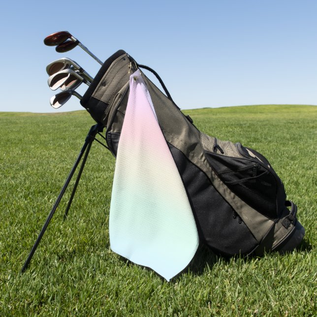 Modernes farbiges Gefälle Wasserfarbe Regenbogen Golfhandtuch (Gras)