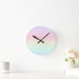 Modernes farbiges Gefälle Wasserfarbe Regenbogen Runde Wanduhr
