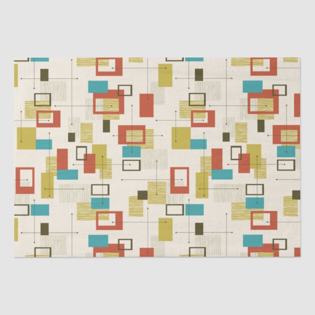 Modernes, farbiges geometrisches Muster des Mittel Seidenpapier (Vorderseite)