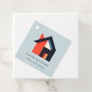 Modernes farbiges Haus Logo Realtor Blue Red Orang Geschenkanhänger