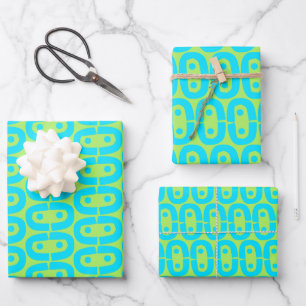 modernes farbiges Muster Geschenkpapier Set