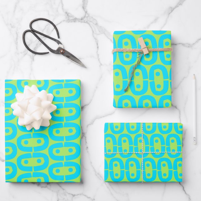 modernes farbiges Muster Geschenkpapier Set (Vorderseite)
