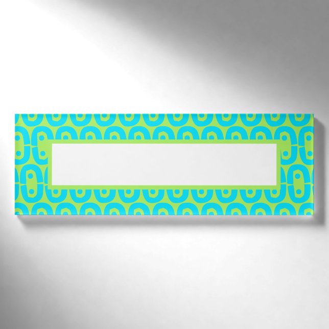 modernes farbiges Muster Namenschild (Vorderseite)