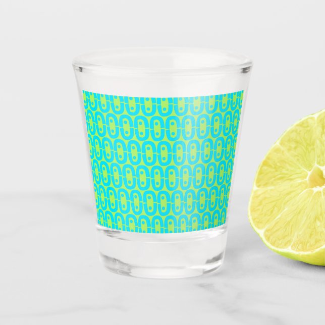 modernes farbiges Muster Schnapsglas (Vorderseite)