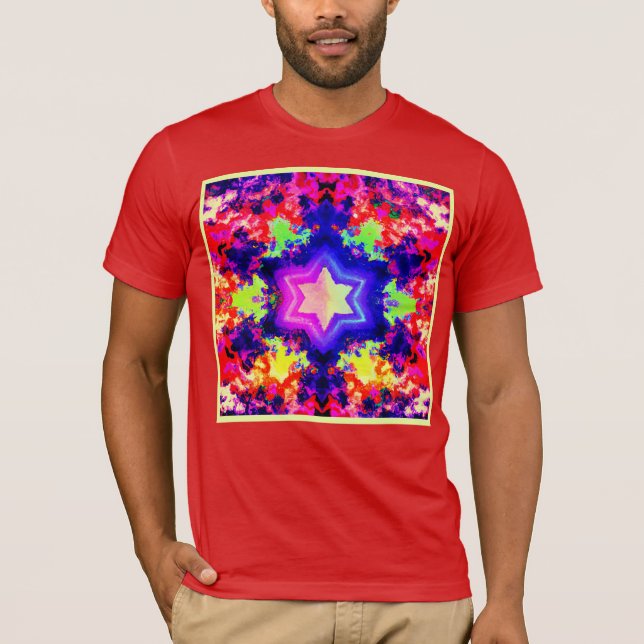 Modernes, farbiges Muster T-Shirt (Vorderseite)