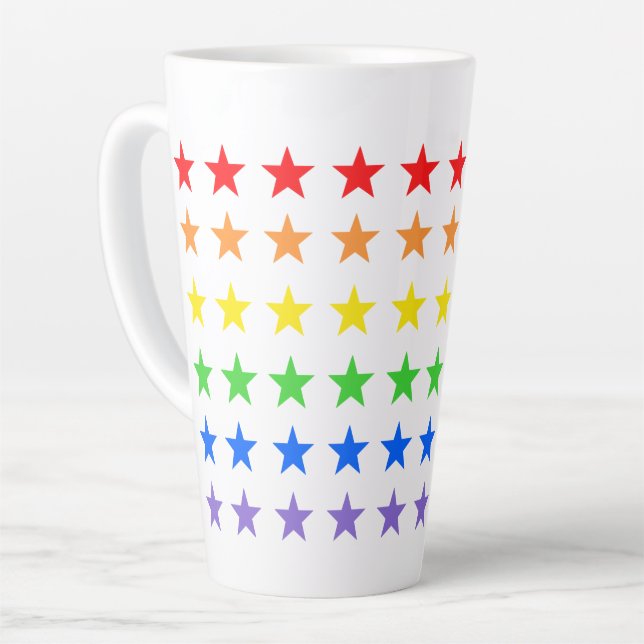 Modernes, farbiges Sternmuster Milchtasse (Linke Ecke)