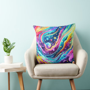 MODERNES FARBLICHES OUTER SPACE ART DESIGN KISSEN