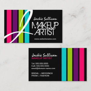 Modernes FarbMaskenbildner-Monogramm Visitenkarte