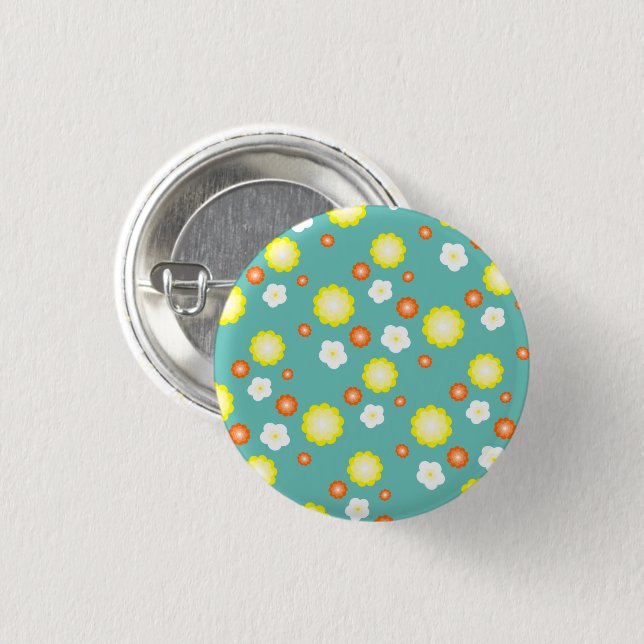 Modernes Farbverlauf Dissy Blume Girl Button (Vorne & Hinten)