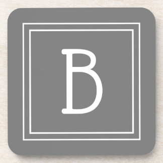 Modernes Farmhaus-Monogramm Grau & Weiß Anfangsbuc Getränkeuntersetzer