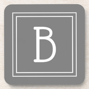 Modernes Farmhaus-Monogramm Grau & Weiß Anfangsbuc Getränkeuntersetzer