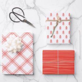 Modernes Farmhouse Urlaubspapier - rot Geschenkpapier Set