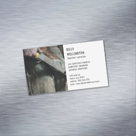 Modernes Farrier Hoof Trimming Horseshoeing Magnetische Visitenkarte