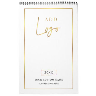 Modernes Faux-Gold-Geschäftslogo gebrandet 2027 Kalender