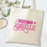 Modernes, feines Retro Wedding Bridesmaid-Geschenk Tragetasche<br><div class="desc">Modernes,  mutiges Retro Wedding Bridesmaid Geschenk Tote Tag</div>