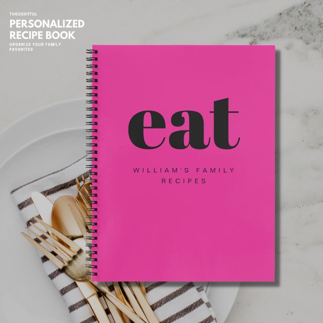 Modernes, feines, rosa Retro-Leder-Rezept Notizbuch (Von Creator hochgeladen)