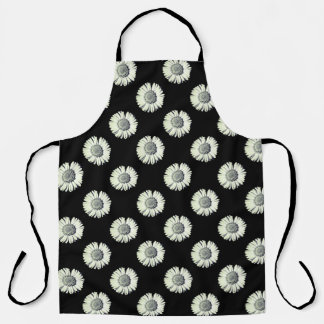 Modernes, feines Schwarz-Weiß-Daisy-Muster stilvol Schürze