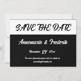 Modernes, feines Schwarz-Weiß-Script Save The Date