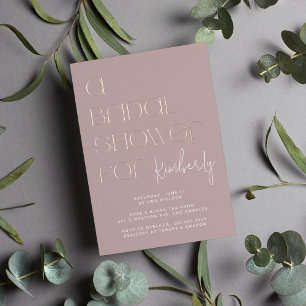 Modernes, feines Typografie-Pink-Gold-Brautparty Folieneinladung