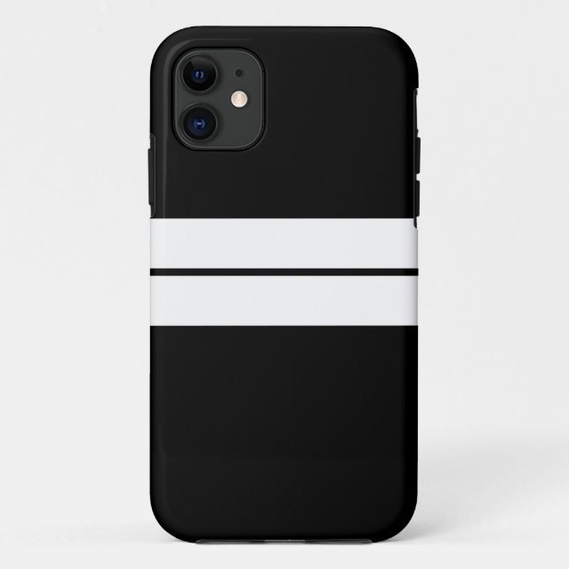 Modernes, feines, weißes Streifen schwarzer Hinter Case-Mate iPhone Hülle (Rückseite)