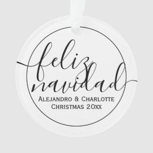 Modernes Feliz Navidad Personalisiertes Foto Ornament