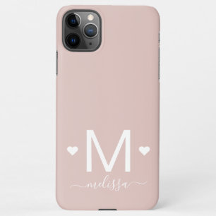 Modernes Feminin-Schriftzeichen-Monogramm-Rosa iPhone 11Pro Max Hülle