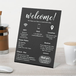 Modernes Ferienhaus Willkommen Sockelschild