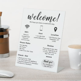 Modernes Ferienhaus Willkommen Sockelschild