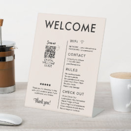 Modernes Ferienhaus Willkommen Sockelschild