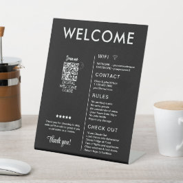 Modernes Ferienhaus Willkommen Sockelschild