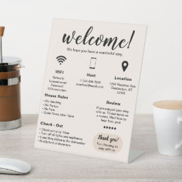 Modernes Ferienhaus Willkommen Sockelschild