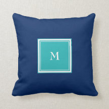 Modernes festes aquamarines Familienmonogramm des