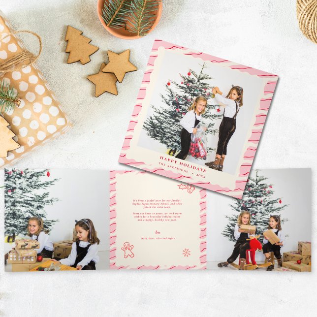 Modernes festliches Foto Weihnachten Dreifach Gefaltete Urlaubskarte (Von Creator hochgeladen)