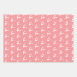 Modernes festliches Nordisches Weihnachtsfest Rosa Geschenkpapier Set