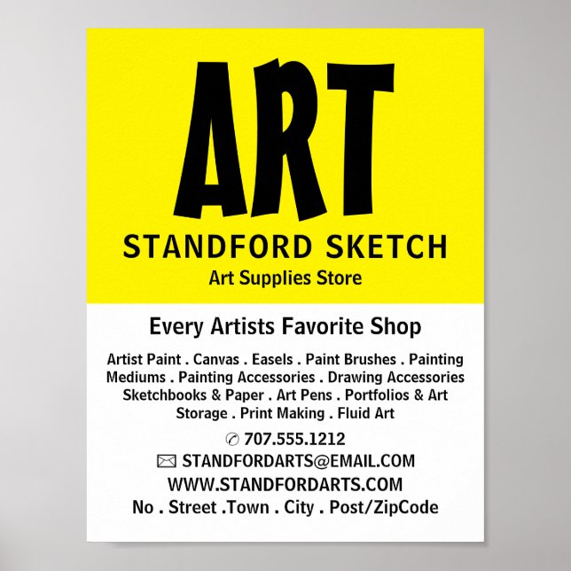 Modernes, fett, Art Supplies Store Poster (Vorne)