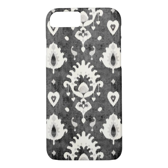Modernes, fett graues schwarzes Kat-Stammmuster Case-Mate iPhone Hülle (Rückseite)