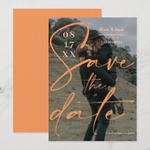 Modernes, fett orangefarbenes Drehbuch Save the Da