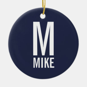 Modernes, fett Personalisiertes Monogramm und Name Keramik Ornament