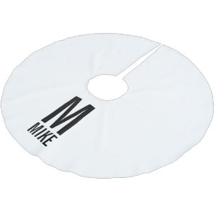 Modernes, fett Personalisiertes Monogramm und Name Polyester Weihnachtsbaumdecke