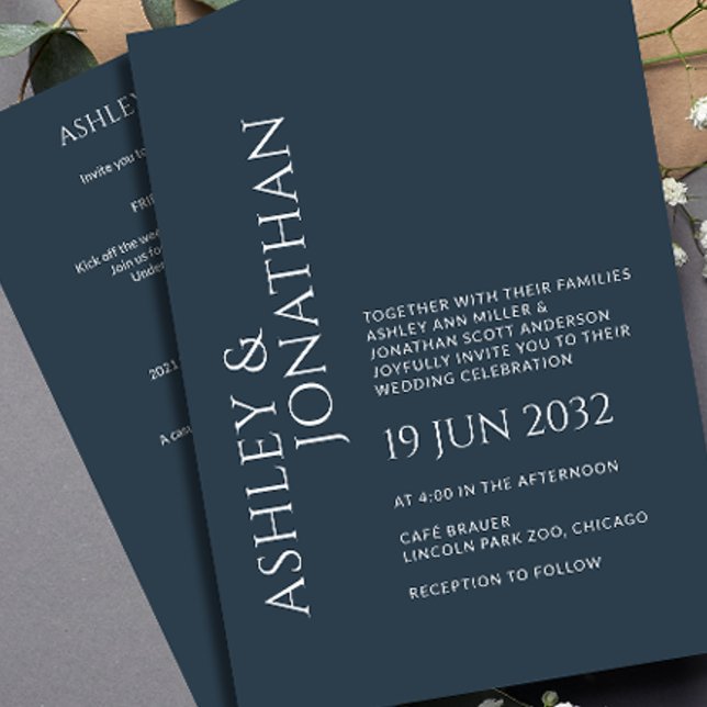 Modernes, fett und Minimalistisches Hochzeitsszena Einladung (Von Creator hochgeladen)