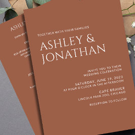 Modernes, fett und Minimalistisches Hochzeitsszena Einladung