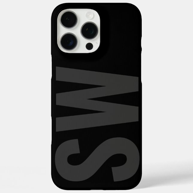 Modernes, fettartiges Namenseingangssignal Schwarz iPhone 16 Pro Max Hülle (Rückseite)