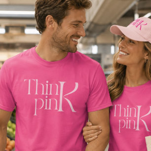Modernes, fettes Think-Pink-Typografie-Logo T-Shirt