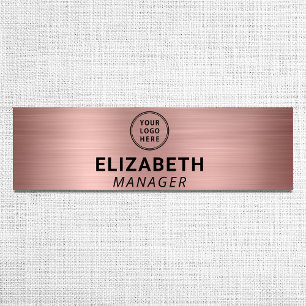 Modernes Firmenlogo Brushed Rose Gold Namensschild